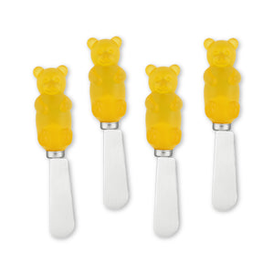 Mr. Spreader 4-Piece Yellow Jelly Bears Resin Cheese Spreader