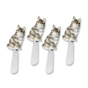 Mr. Spreader 4-Piece Maine Coon Cat Resin Cheese Spreader