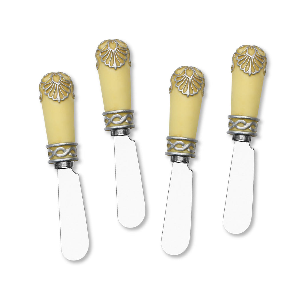 Mr. Spreader 4-Piece Ivory Resin Cheese Spreader, Rococo