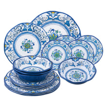 Load image into Gallery viewer, Gourmet Art 16-Piece Blue Floral Melamine Dinnerware Set